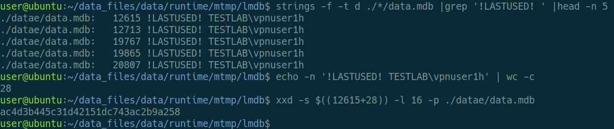 Figure 15: Parse Database Files to Disclose NTLM Hashes from LMDB Database Files