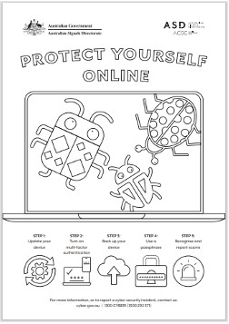 Protect yourself online colouring sheet